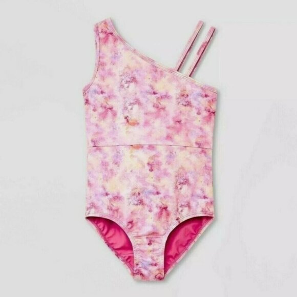 Girls' Dance Leotard - Cat & Jack - Tie Dye Pink - Size XL (14/16) - Picture 1 of 7